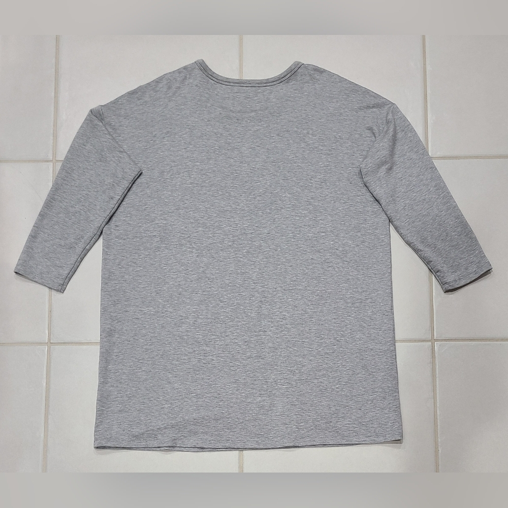 Eileen Fisher Boxy Crewneck Jersey knit Tunic Top Heathered Gray Sz XL - Picture 3 of 10